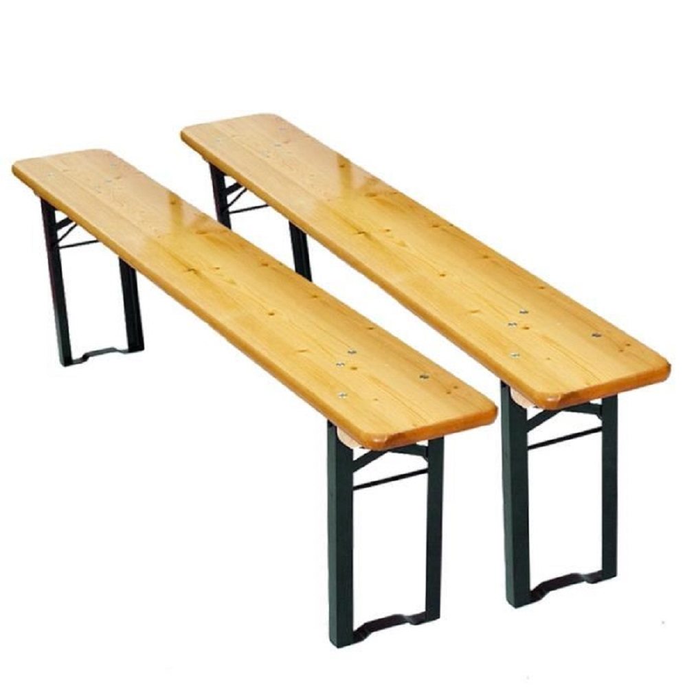 Table et bancs pliants en bois 220cm pour jardin