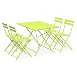 Location table bistrot rectangle vert pomme - mobilier de terrasse en location