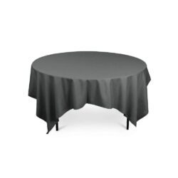 Nappe gris anthracite carrée de 220x220cm (table ronde 8p)