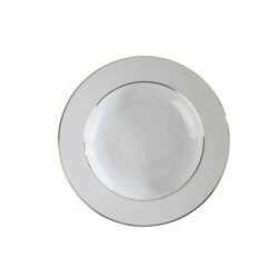 Assiette Néo Gold creuse 22,5cm - blanche liseré doré